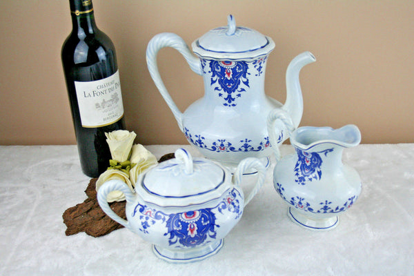 60's VTG French ROUEN signed pottery tea coffee set