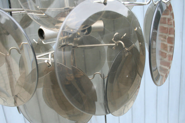 Exclusive Italian chandelier 27 discs complete attr. VISTOSI 1960's Mid-century