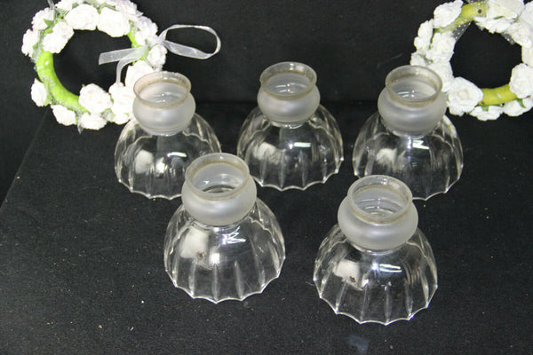 Set 5 Antique Clear crystal glass shades replacement chandelier pendant