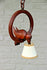 Vintage French Black forest wood carved bird pendant chandelier lamp