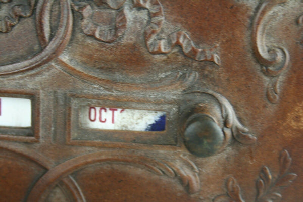 Antique wood Victorian perpetual Calendar dragon carved gothic 1920