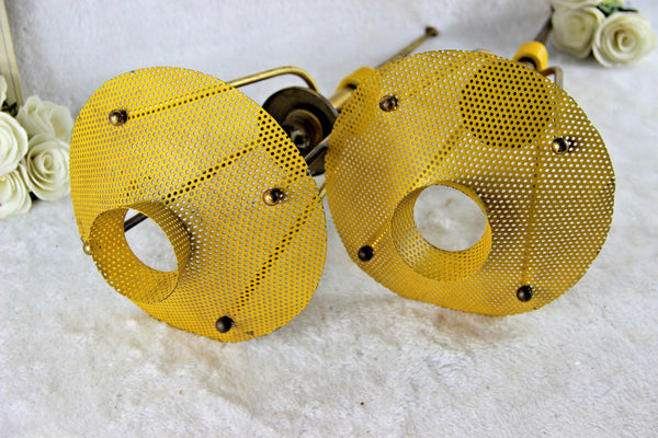 PAIR Retro wall lights sconces mategot for Maison ARLUS 1950's yellow
