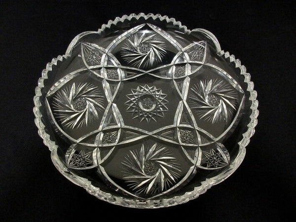 Bohemian Czech EGERMANN crystal glass diamond cut clear serving tray plate cake