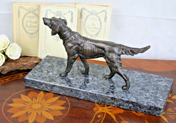 ART deco 1930 French Bronze Dog german sheperd  marble base