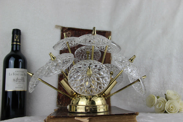 VAL SAINT LAMBERT SPUTNIK crystal discs sconce wall lamp vintage 1960 no1