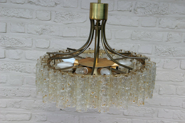 Mid century LARGE Murano glass tubes levels Chandelier pendant DORIA 1960s