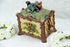 19thc Austrian terracotta barbotine hunting dog deer lidded box Johann Maresch