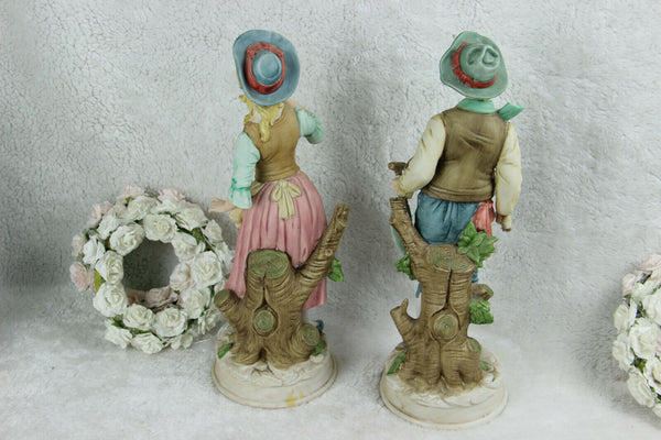 PAIR Capodimonte italian porcelain couple figurines 1970