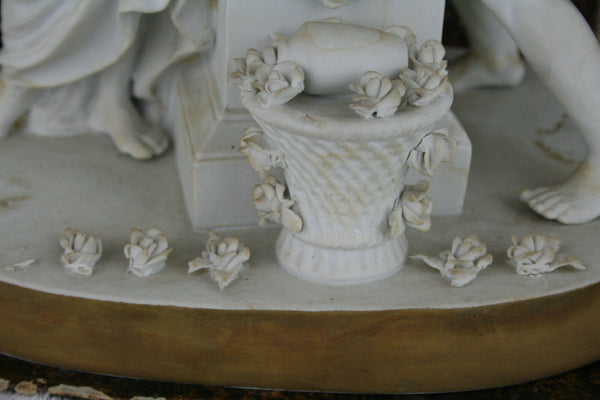 Unterweissbach German Bisque porcelain Group putti romantic scene marked 1920