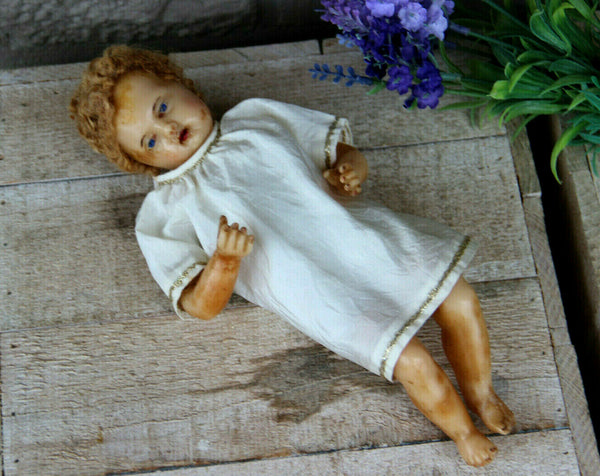 Rare realistic Antique Rare Baby christ  wax nativity christmas Doll religious