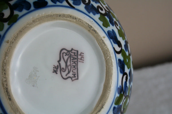 Gorgeous Delft makkum tichelaar pottery floral tobacco lidded jar marked