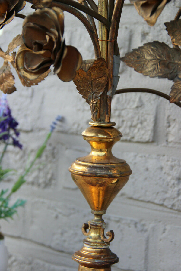 Rare XXL Antique church Altar candelabra Lamp murano glass grapes
