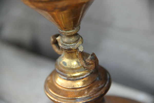 Rare XXL Antique church Altar candelabra Lamp murano glass grapes