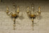 PAIR BAROVIER TOSO Murano hand blown wall lights amber glass