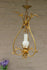 French Brass opaline glass Chandelier pendant lamp floral decor 1950
