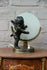 French art deco MEtal putti angel table lamp