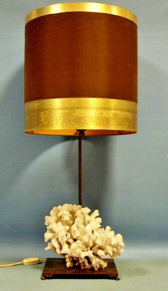 1960's Mid century Table lamp stone Mineral  attr. willy daro