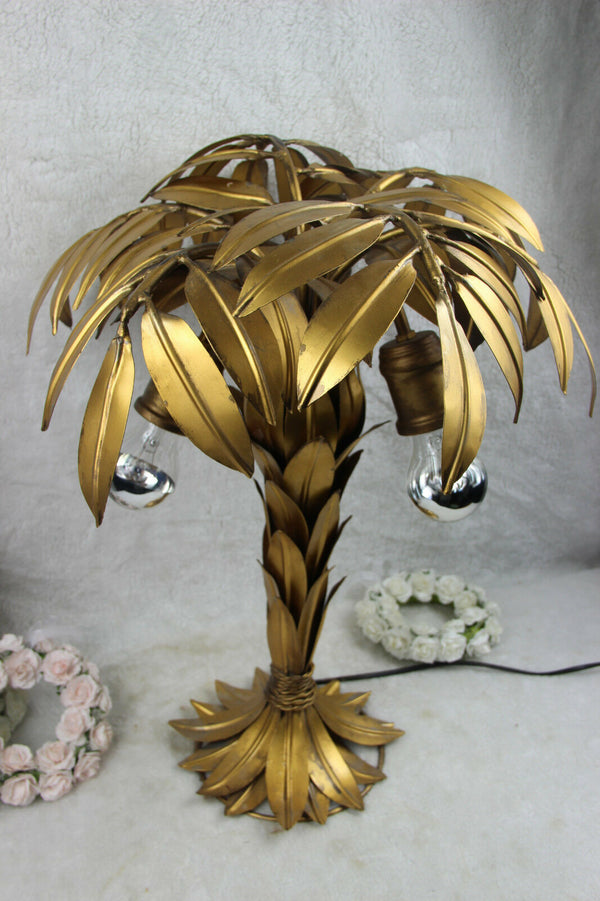 Mid century Hollywood regency Hans Kogl Palm Tree lamp metal gold gilt 1970