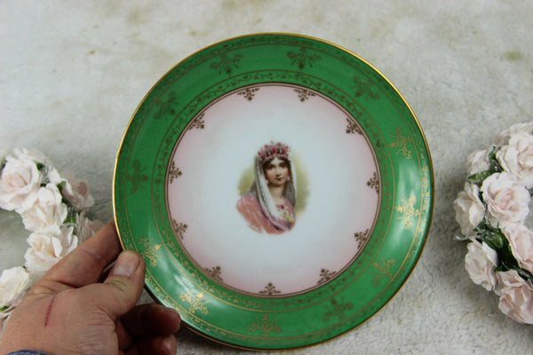 Antique French Vieux paris porcelain plate josephine of napoleon