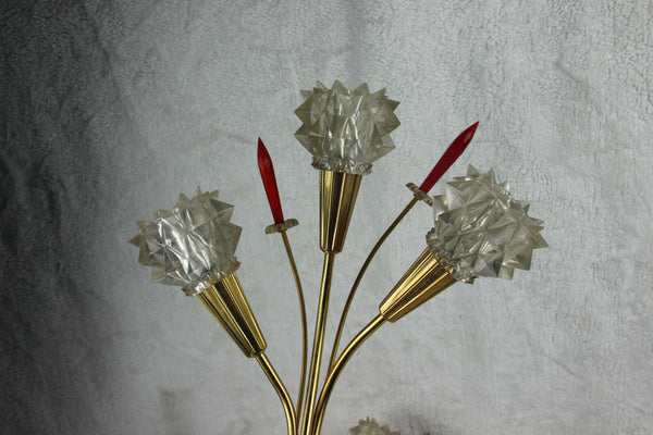PAIR French sconces wall lights maison ARLUS mid century 1960 red retro