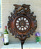 Antique Swiss Black forest wood carved Wall clock birds 19thc