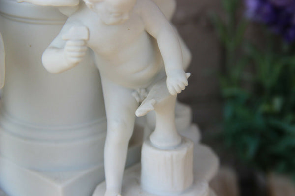 Antique Sevres bisque porcelain marked putti group statue romantic