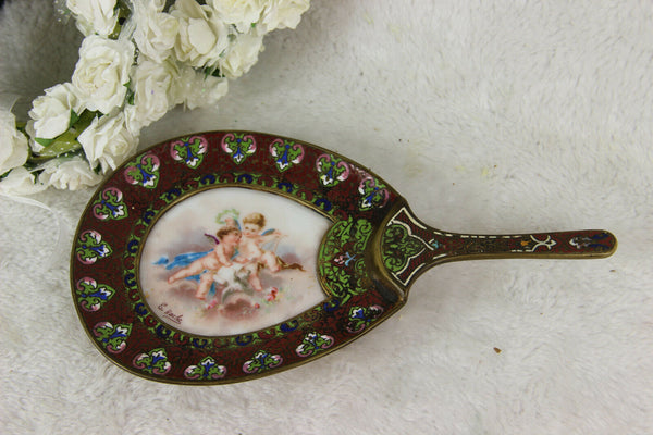 Vintage italian porcelain Centerpiece bowl with encrusted flowers and birds