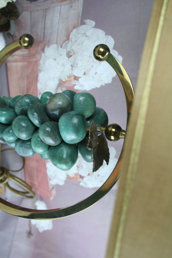 Mid-century 60's Amethyst stone grapes Table lamp daro Jansen era brass retro