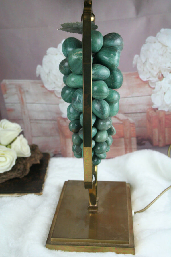 Mid-century 60's Amethyst stone grapes Table lamp daro Jansen era brass retro