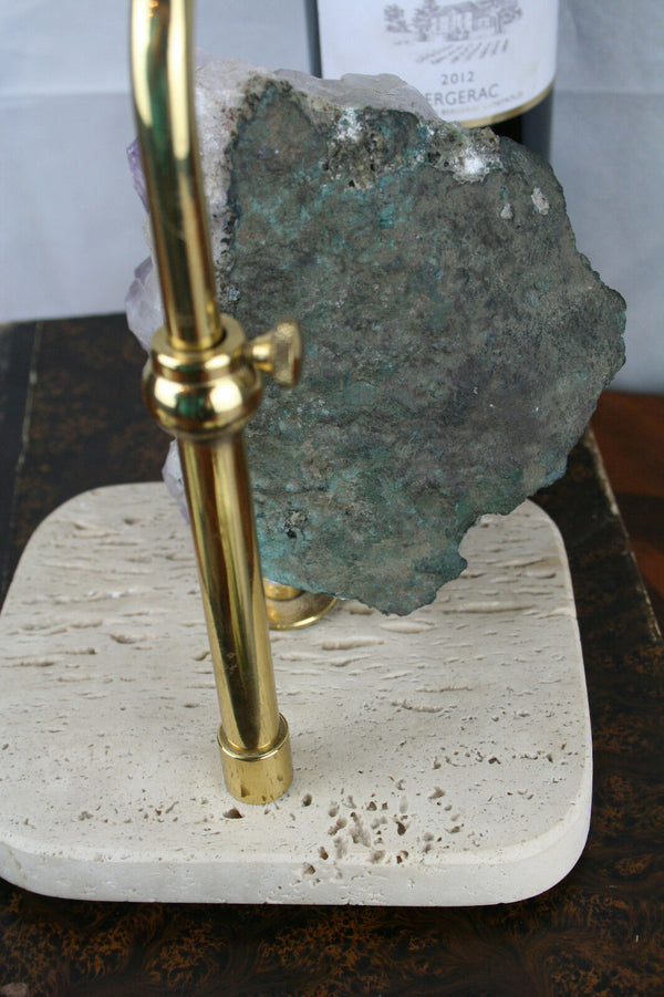 1960's Mid century Table lamp Mineral quartz  amythyst colour
