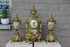 Stunning French Porcelain Clock set urns vases victorian romantic theme