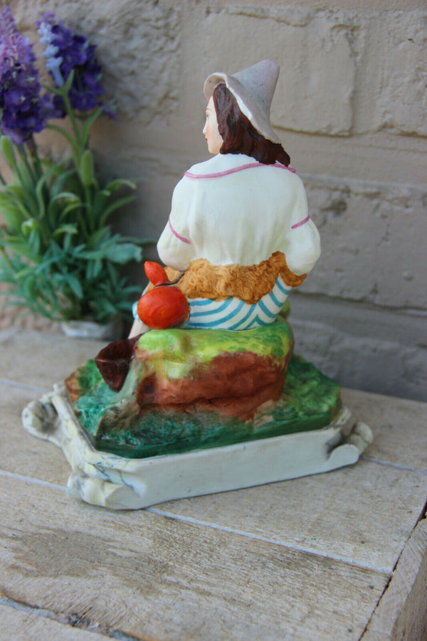 Antique French vieux paris porcelain figurine fisherman