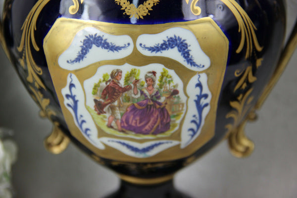 PAIR French RICHELIEU limoges porcelain Vases romantic victorian marked