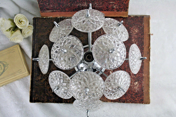 VAL SAINT LAMBERT SPUTNIK crystal discs sconce wall lamp vintage 1960's Belgium