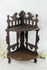 Rare German black forest style wood carved Rack console w photo frame 2 level