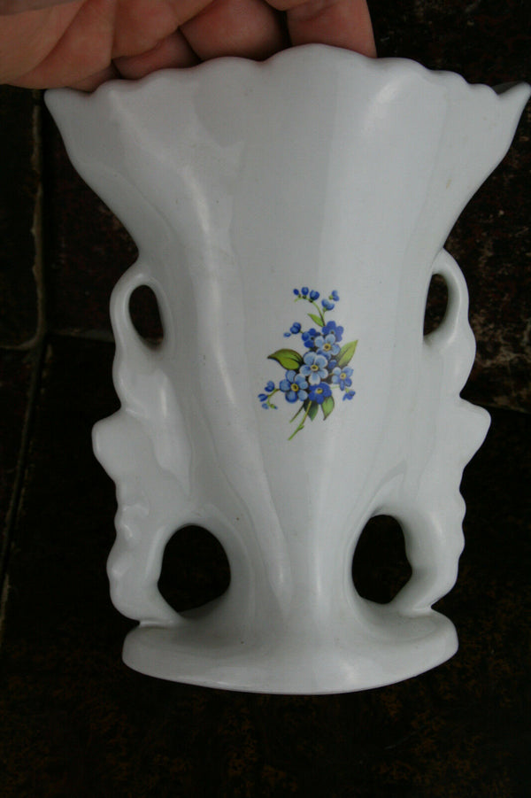 Vieux bruxelles porcelain cornet vase 1950 marked