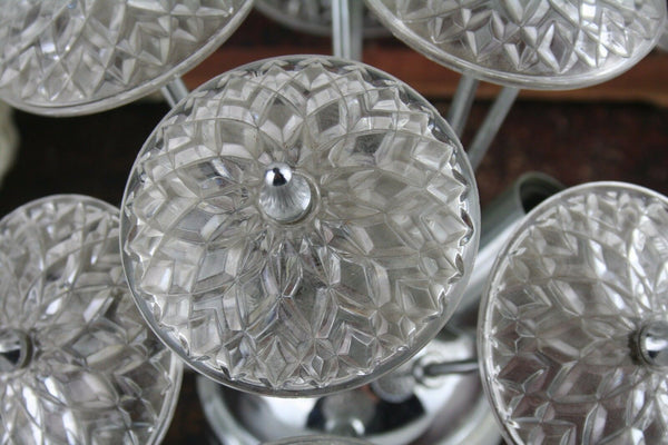 VAL SAINT LAMBERT SPUTNIK crystal discs sconce wall lamp vintage 1960's Belgium