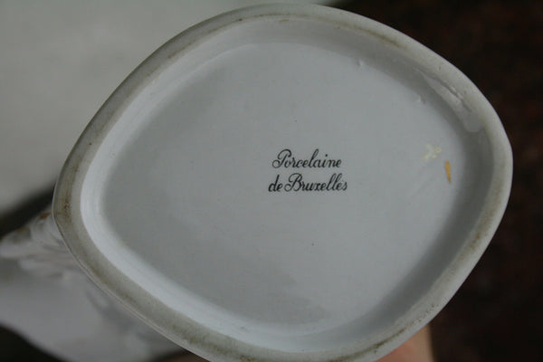 Vieux bruxelles porcelain cornet vase 1950 marked