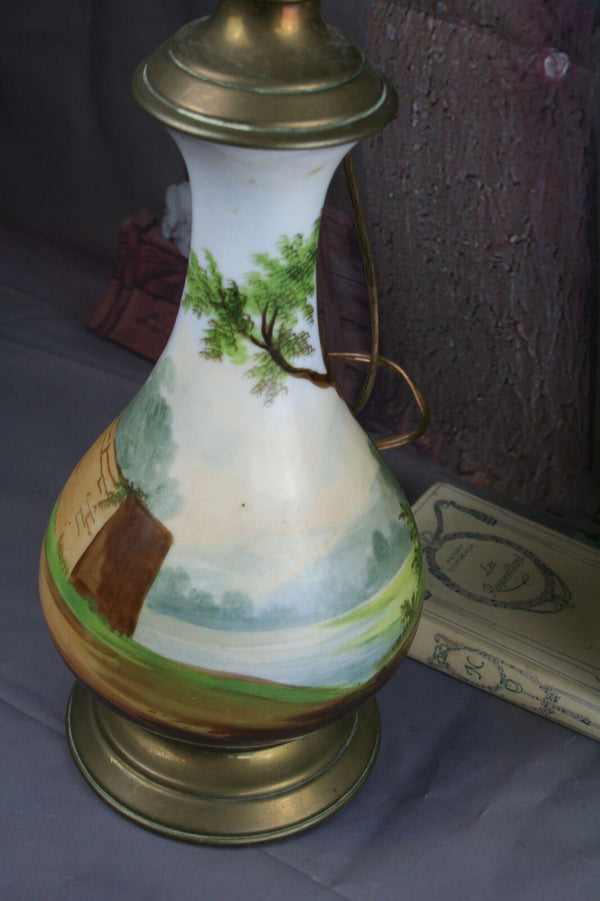 Gorgeous French Porcelain table lamp design 1920's hand painted