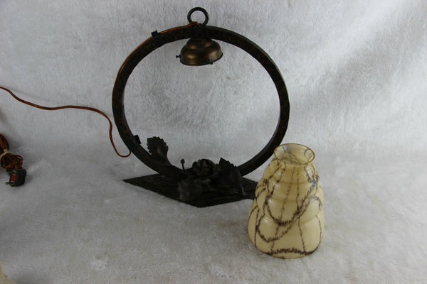 ART DECO 1930 Cast iron roses Table lamp