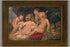 HUGE Flemish oil canvas 1920's Putti group baby jesus lamb religious painting