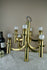 VTG Brass Sciolari Design Italian Retro space age chandelier 8 lamps gold colour