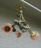 Antique French Angel cherub 3 arms pink shade chandelier pendant lamp rare