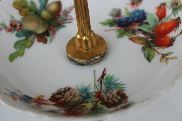 Limoges marked porcelain centerpiece presentation tray servant autumn scene