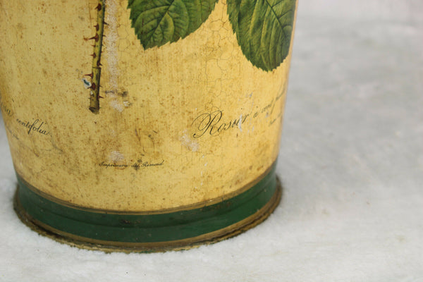 French 1950 MEtal enamel Floral umbrella stand