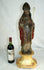 Antique Church altar 1800s Wood carved polychrome bishop saint statue religious