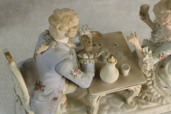 Vintage 1960 German lace porcelain romantic group statue