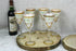 SET 6 Bohemia Czech crystal champagne Glasses Enamel relief floral decors