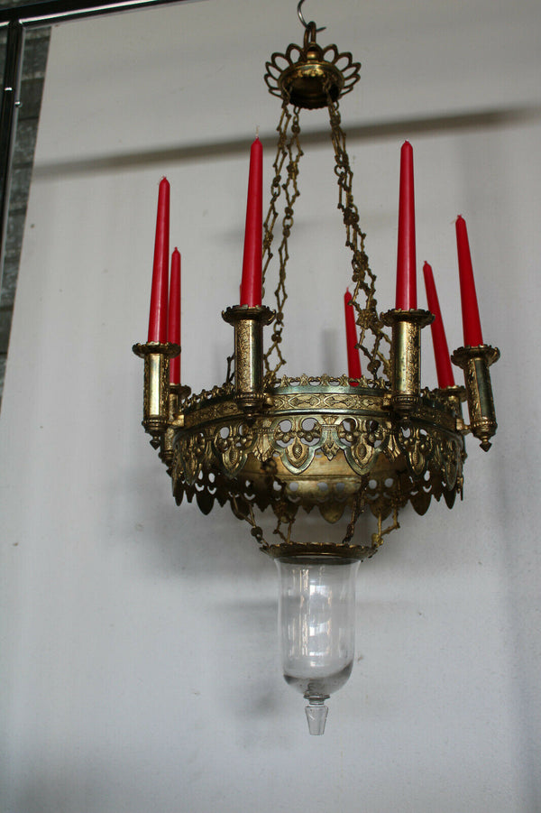 Antique Church Religious Sanctuary Bronze lamp candle holder chandelier french