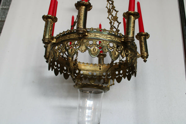 Antique Church Religious Sanctuary Bronze lamp candle holder chandelier french